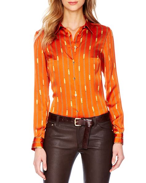 michael kors bluse orange|michael kors orange shirt.